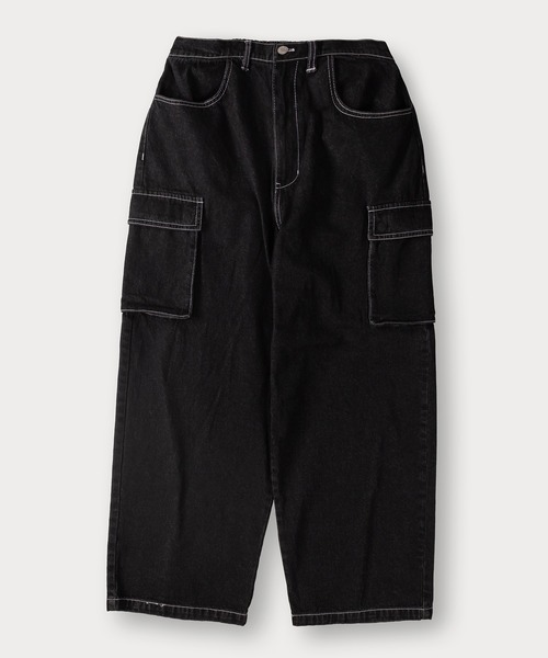 VISION STREET WEAR(ヴィジョンストリートウェア)の「【VISION STREET WEAR/ヴィジョンストリートウェア】グラフィックロゴワイドデニムカーゴパンツ/イージーパンツ(デニムパンツ・メンズ・グレー/ブラック/ネイビー/サックスブルー・M/L/XL)」の6枚目の写真