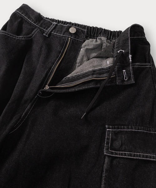 VISION STREET WEAR(ヴィジョンストリートウェア)の「【VISION STREET WEAR/ヴィジョンストリートウェア】グラフィックロゴワイドデニムカーゴパンツ/イージーパンツ(デニムパンツ・メンズ・グレー/ブラック/ネイビー/サックスブルー・M/L/XL)」の14枚目の写真