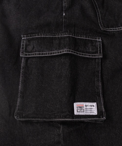 VISION STREET WEAR(ヴィジョンストリートウェア)の「【VISION STREET WEAR/ヴィジョンストリートウェア】グラフィックロゴワイドデニムカーゴパンツ/イージーパンツ(デニムパンツ・メンズ・グレー/ブラック/ネイビー/サックスブルー・M/L/XL)」の21枚目の写真