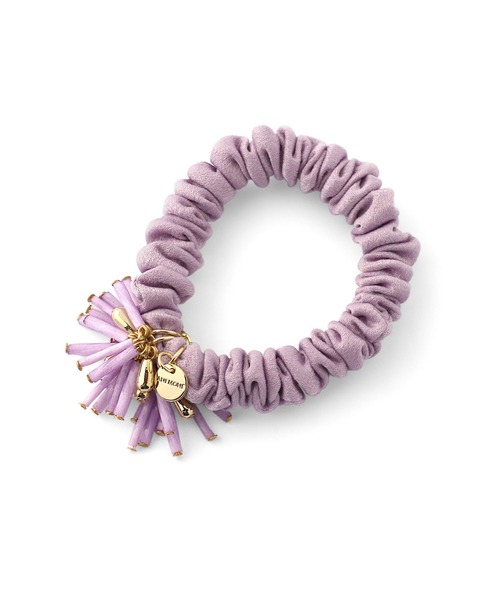 ANEMONE(アネモネ)の「カラービーズスリムシュシュ(シュシュ・レディース・アイボリー/ベージュ/パープル・FREE)」の5枚目の写真