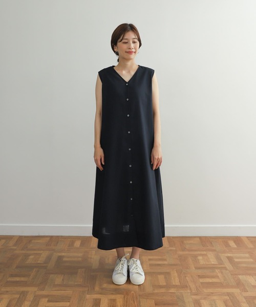 極美品✨アーバンリサーチドアーズ シャツワンピース リネン ロング 2way 黒 URBAN RESEARCH DOORS（アーバンリサーチドアーズ）の「『UR