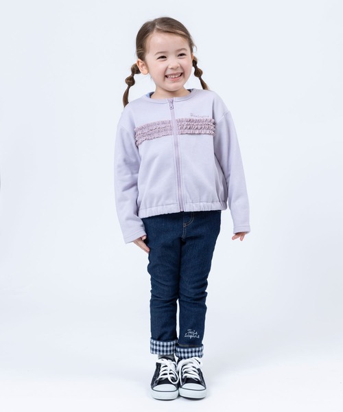 trois lapins kp(トロワラパンケーピー)の「裏毛ジップアップジャケット(120~160cm)(カーディガン/ボレロ・キッズ・ラベンダー/ネイビー・160cm/130cm/150cm/120cm/140cm)」の16枚目の写真