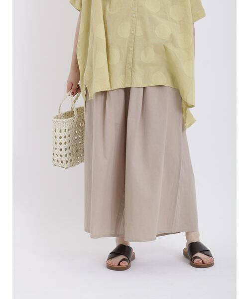Samansa Mos2（サマンサ モスモス）の「【接触冷感】コットンリネンワイドパンツ（その他パンツ・レディース・グリーン/イエロー/ベージュ/ブラック・F）」の3枚目の写真