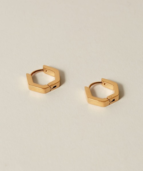 novice（ノーヴィス）の「【novice】Hinged Hexagon Hoop Pierce［Stainless］（ピアス（両耳用）・レディース・シルバー/ゴールド・FREE）」の5枚目の写真
