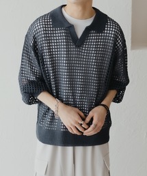 epnok（エプノック）の「スキッパールーズメッシュニット（ニット/セーター・メンズ）」