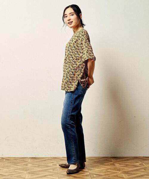 MELROSE claire（メルローズ クレール）の「【ビックポケットとレトロフラワープリントのブラウス】（シャツ/ブラウス・レディース・ネイビー/ブラウン・FREE）」の6枚目の写真