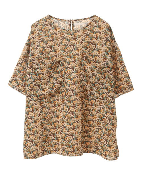 MELROSE claire（メルローズ クレール）の「【ビックポケットとレトロフラワープリントのブラウス】（シャツ/ブラウス・レディース・ネイビー/ブラウン・FREE）」の8枚目の写真