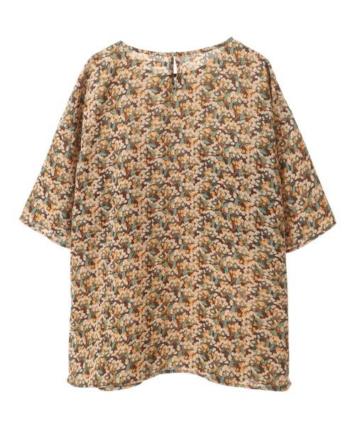 MELROSE claire（メルローズ クレール）の「【ビックポケットとレトロフラワープリントのブラウス】（シャツ/ブラウス・レディース・ネイビー/ブラウン・FREE）」の9枚目の写真