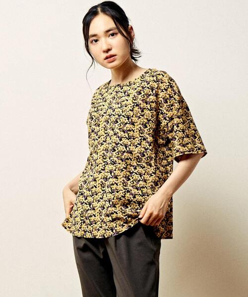 MELROSE claire（メルローズ クレール）の「【ビックポケットとレトロフラワープリントのブラウス】（シャツ/ブラウス・レディース・ネイビー/ブラウン・FREE）」の14枚目の写真