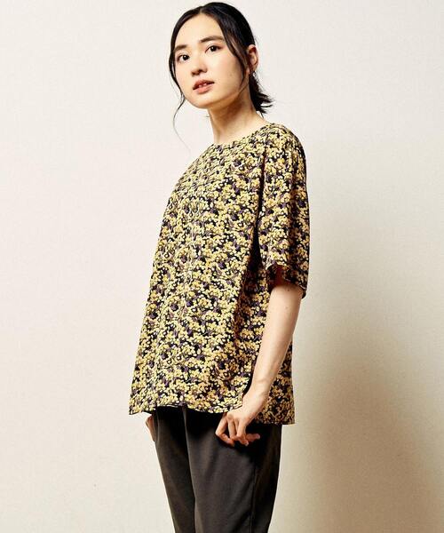 MELROSE claire（メルローズ クレール）の「【ビックポケットとレトロフラワープリントのブラウス】（シャツ/ブラウス・レディース・ネイビー/ブラウン・FREE）」の15枚目の写真