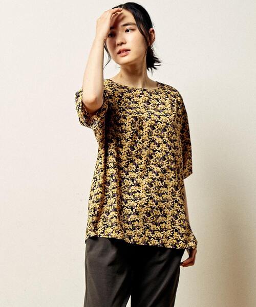 MELROSE claire（メルローズ クレール）の「【ビックポケットとレトロフラワープリントのブラウス】（シャツ/ブラウス・レディース・ネイビー/ブラウン・FREE）」の17枚目の写真