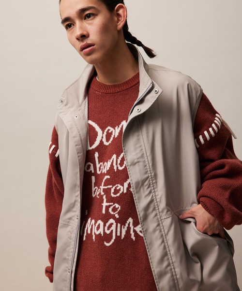 re_k by JUNRED（レクバイジュンレッド）の「re_k by JUNRED / スタンドカラーナイロンベスト（ナイロンジャケット・メンズ・ライトグレー/チャコールグレー・S/M/L）」の17枚目の写真