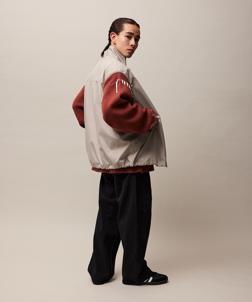 re_k by JUNRED（レクバイジュンレッド）の「re_k by JUNRED / スタンドカラーナイロンベスト（ナイロンジャケット・メンズ・ライトグレー/チャコールグレー・S/M/L）」の3枚目の写真