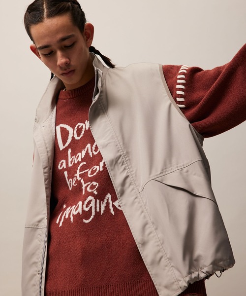 re_k by JUNRED（レクバイジュンレッド）の「re_k by JUNRED / スタンドカラーナイロンベスト（ナイロンジャケット・メンズ・ライトグレー/チャコールグレー・S/M/L）」の22枚目の写真