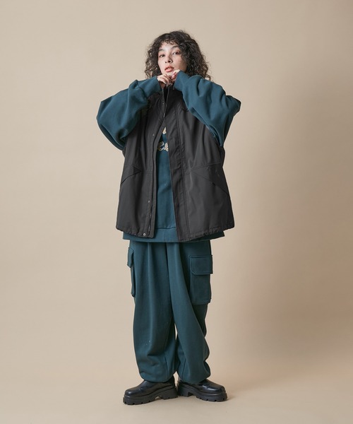 セール】re_k by JUNRED / スタンドカラーナイロンベスト（ナイロン