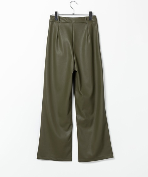『mame』 マメ (1) ワイドパンツ スラックス レディース】Acetate Polyester High Waisted Center Creased