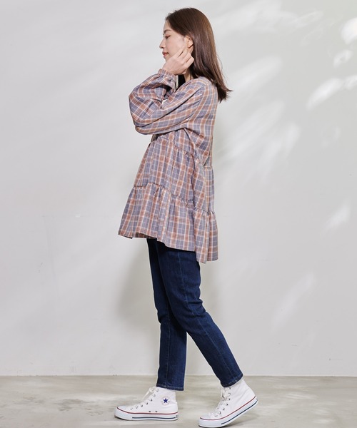 Arnold Palmer(アーノルドパーマー)の「チェック ティアード ブラウス(シャツ/ブラウス・レディース・ブラック/グレー・S/L/M)」の9枚目の写真