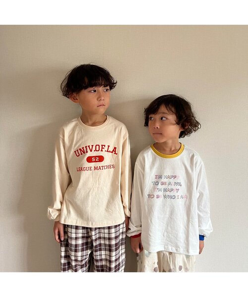 apres les cours（アプレレクール）の「5柄ロゴ・モチーフTシャツ（Tシャツ/カットソー・キッズ・ミント/オフホワイト/キナリ/ラベンダー/チャコール・100/80/140/110/130/120/90）」の6枚目の写真