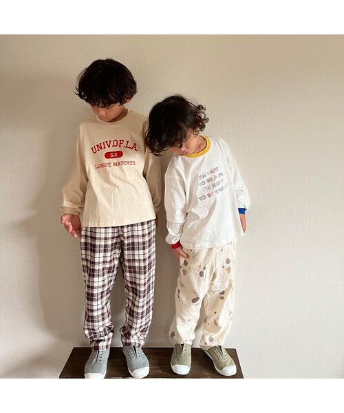 apres les cours（アプレレクール）の「5柄ロゴ・モチーフTシャツ（Tシャツ/カットソー・キッズ・ミント/オフホワイト/キナリ/ラベンダー/チャコール・100/80/140/110/130/120/90）」の7枚目の写真