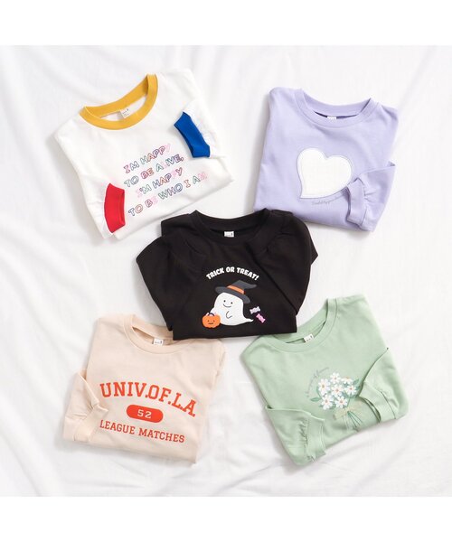 apres les cours（アプレレクール）の「5柄ロゴ・モチーフTシャツ（Tシャツ/カットソー・キッズ・ミント/オフホワイト/キナリ/ラベンダー/チャコール・100/80/140/110/130/120/90）」の8枚目の写真