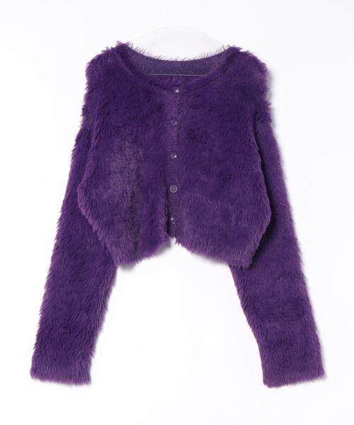 PAGEBOY(ページボーイ)の「キャンディフェザーカーディガン(カーディガン/ボレロ・レディース・オフホワイト/グレー/ゼブラ/ブラック/ピンク系その他/オレンジ/ラベンダー・FREE)」の5枚目の写真