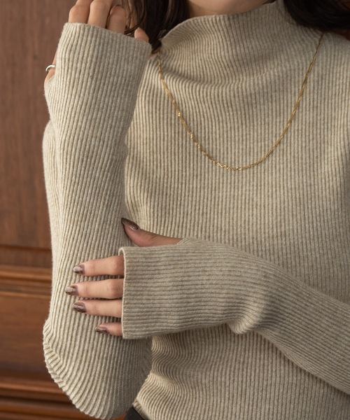 I_am（アイアム）の「high neck melange knit / ハイネックメランジニット（ニット/セーター・レディース・ベージュ/グレー・FREE）」の3枚目の写真