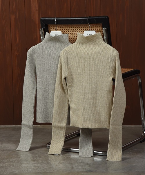 I_am（アイアム）の「high neck melange knit / ハイネックメランジニット（ニット/セーター・レディース・ベージュ/グレー・FREE）」の5枚目の写真
