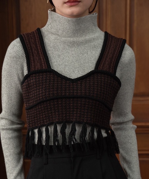 I_am（アイアム）の「high neck melange knit / ハイネックメランジニット（ニット/セーター・レディース・ベージュ/グレー・FREE）」の6枚目の写真