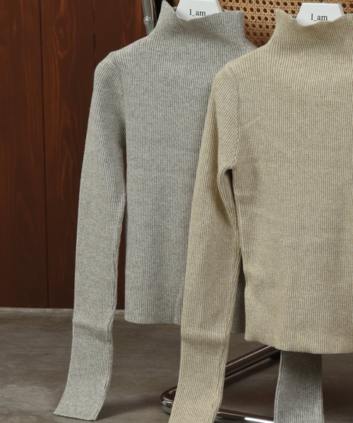 I_am（アイアム）の「high neck melange knit / ハイネックメランジニット（ニット/セーター・レディース・ベージュ/グレー・FREE）」の9枚目の写真