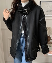 ABITOKYO | ボアフェイクムートンフライトジャケットブルゾン(ムートンコート)