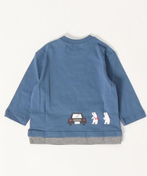 kladskap（クレードスコープ）の「乗り物×裾ボーダー長袖Tシャツ（Tシャツ/カットソー・キッズ・ブルー/オートミール・110cm/90cm/80ｃｍ/120cm/100cm）」の12枚目の写真