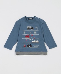 kladskap | 乗り物×裾ボーダー長袖Tシャツ(Tシャツ/カットソー)