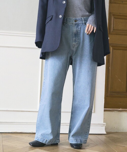 FREAK'S STORE（フリークスストア）の「カーヴィーデニム/ カーブデニム/ ワイド デニムパンツ（デニムパンツ・レディース・サックスブルー/ネイビー/ブラック・SMALL/MEDIUM）」の11枚目の写真