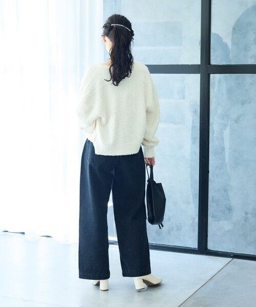 FREAK'S STORE（フリークスストア）の「カーヴィーデニム/ カーブデニム/ ワイド デニムパンツ（デニムパンツ・レディース・サックスブルー/ネイビー/ブラック・SMALL/MEDIUM）」の20枚目の写真