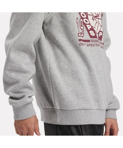 Reebok（リーボック）の「バスケットボール シーズナル クルー スウェット / BB SEASONAL CREW SWEAT（スウェット・メンズ・ヘザーグレー/ブラック・X-LARGE/LARGE/XX-LARGE/MEDIUM/SMALL/X-SMALL）」の6枚目の写真