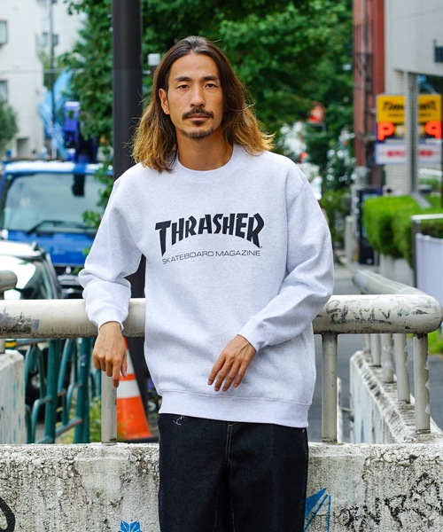 THRASHER(スラッシャー)の「MAG LOGO CREW SWEAT/スラッシャーロゴスウェットトレーナー(スウェット・メンズ・アッシュグレー/ダークグリーン/ブラック×ホワイト/ホワイト×ブラック/ネイビー・MEDIUM/LARGE/X-LARGE/XX-LARGE)」の15枚目の写真