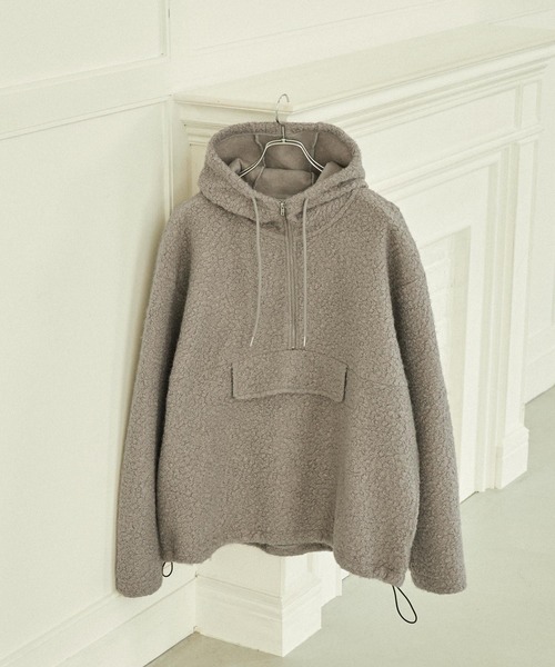 EMMA CLOTHES(エマクローズ)の「ブークレジャガードルーズアノラックパーカー EMMA CLOTHES(パーカー・メンズ・ベージュ/スミクロ/ブルーグリーン・M/L)」の11枚目の写真