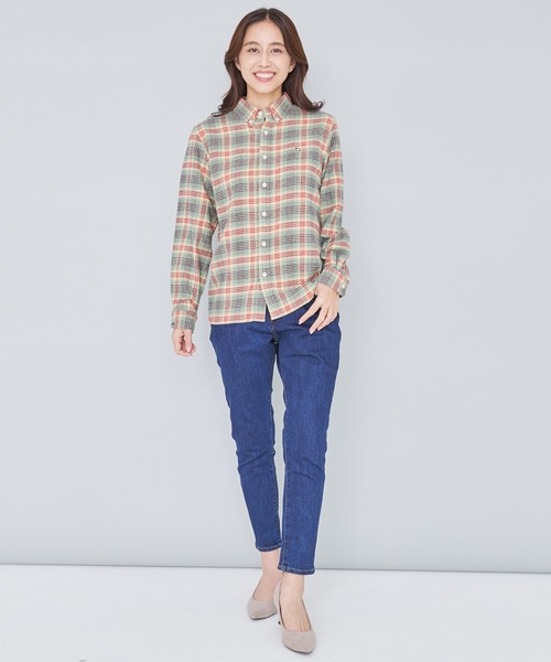 Arnold Palmer（アーノルドパーマー）の「ネルチェック リラックス シェア シャツ（シャツ/ブラウス・レディース・チャコールグレー/ベージュ/ネイビー・XS/S/M/L/LL）」の12枚目の写真