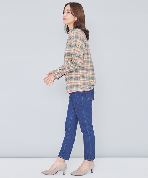 Arnold Palmer（アーノルドパーマー）の「ネルチェック リラックス シェア シャツ（シャツ/ブラウス・レディース・チャコールグレー/ベージュ/ネイビー・XS/S/M/L/LL）」の13枚目の写真