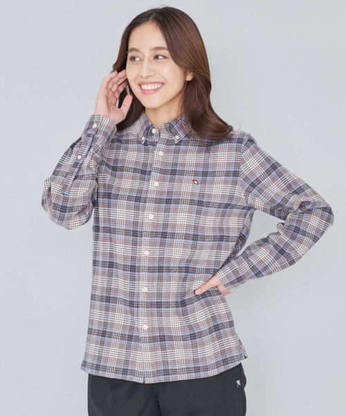 Arnold Palmer（アーノルドパーマー）の「ネルチェック リラックス シェア シャツ（シャツ/ブラウス・レディース・チャコールグレー/ベージュ/ネイビー・XS/S/M/L/LL）」の17枚目の写真