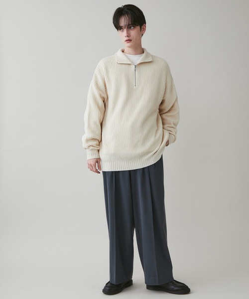 LUCY（ルーシー）の「LUCY/起毛TRワイドストレートスラックス（スラックス・メンズ・ブルー系その他/杢グレー/ブラック・MEDIUM/LARGE）」の6枚目の写真