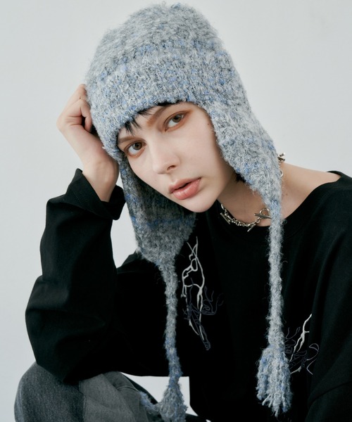 AIVER(アイバー)の「AIVER イヤーフラップ起毛ニットキャップ(ニットキャップ/ビーニー・メンズ・ライトグレー/ブラック/パープル・FREE)」の20枚目の写真