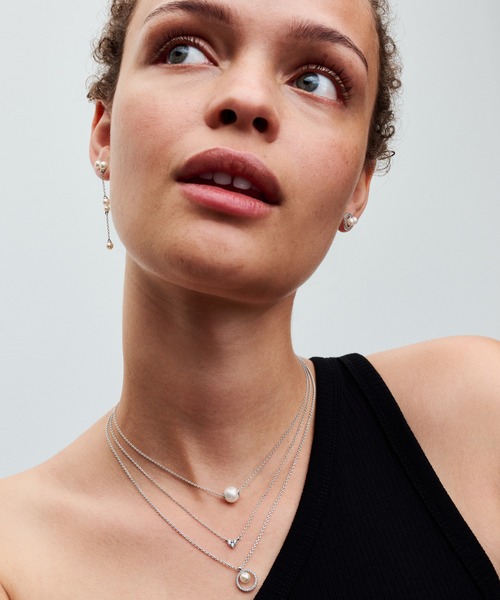 トリプルストーン ハート コリエ シルバー ネックレス（ネックレス