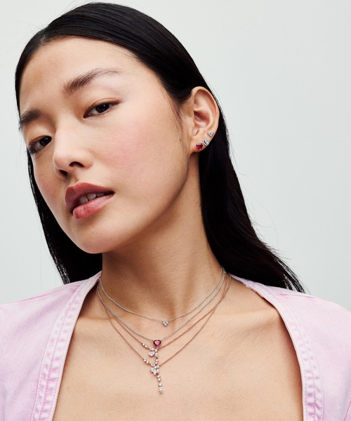 PANDORA（パンドラ）の「トリプルストーン ハート コリエ シルバー ネックレス（ネックレス・レディース・シルバー・45cm）」の8枚目の写真