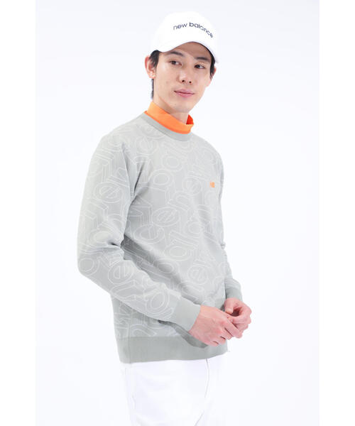 ニューバランス　ゴルフ　スタンディングロゴクルーネックニット　プルオーバー new balance golf】スタンディングロゴ クルーネック ニット プル