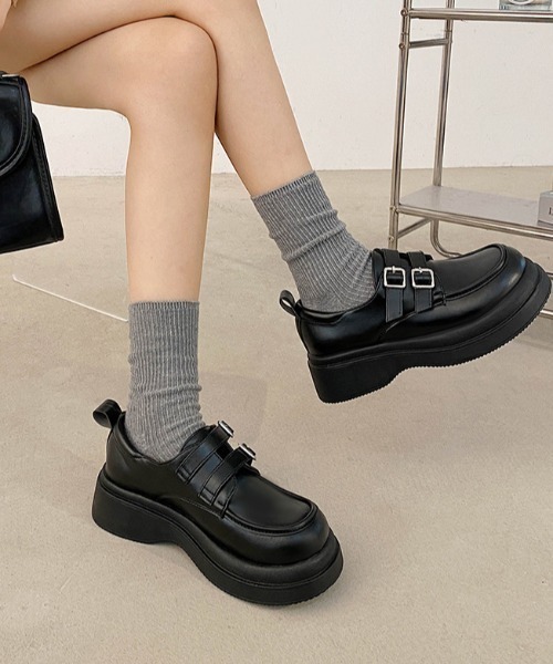 アルベルト　フェラガモ　ローファー　厚底　  ブラック FERRAGAMO フェラガモ ローファー ZAMIRA 01 H522 レディース