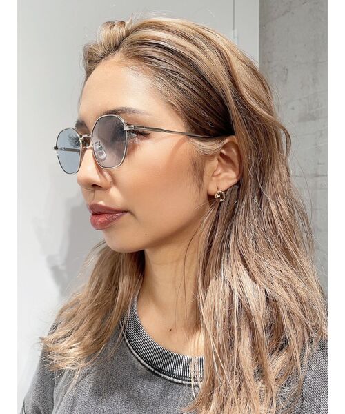 GYDA（ジェイダ）の「クリアレンズ ラウンド サングラス（サングラス・レディース・ブルー/クリア・FREE）」の3枚目の写真