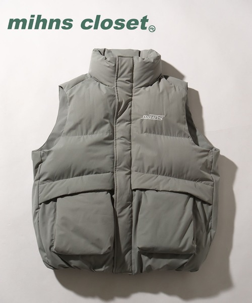 mihns closet(ミンズクローゼット)の「【mihns closet/ミンズクローゼット】中綿スタンドダウンベスト(ダウンベスト・メンズ・ブラック/オフホワイト/ミント・M/L)」の3枚目の写真