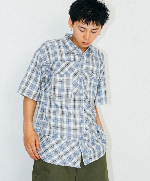 BEAMS(ビームス)の「BEAMS / 切替え バイアス チェック シャツ(シャツ/ブラウス・メンズ・ブルー/ホワイト・L/M/XL/S)」の5枚目の写真