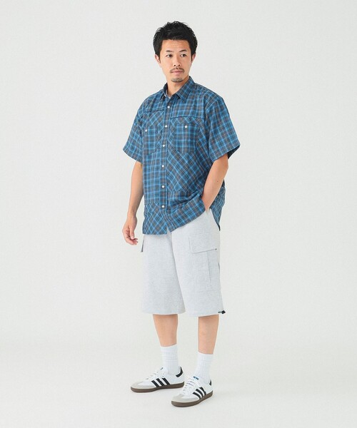 BEAMS(ビームス)の「BEAMS / 切替え バイアス チェック シャツ(シャツ/ブラウス・メンズ・ブルー/ホワイト・L/M/XL/S)」の6枚目の写真